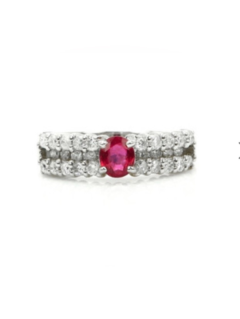 Ruby natural  Diamond Ring - Pinkish Ruby with White Diamonds Gia certificate